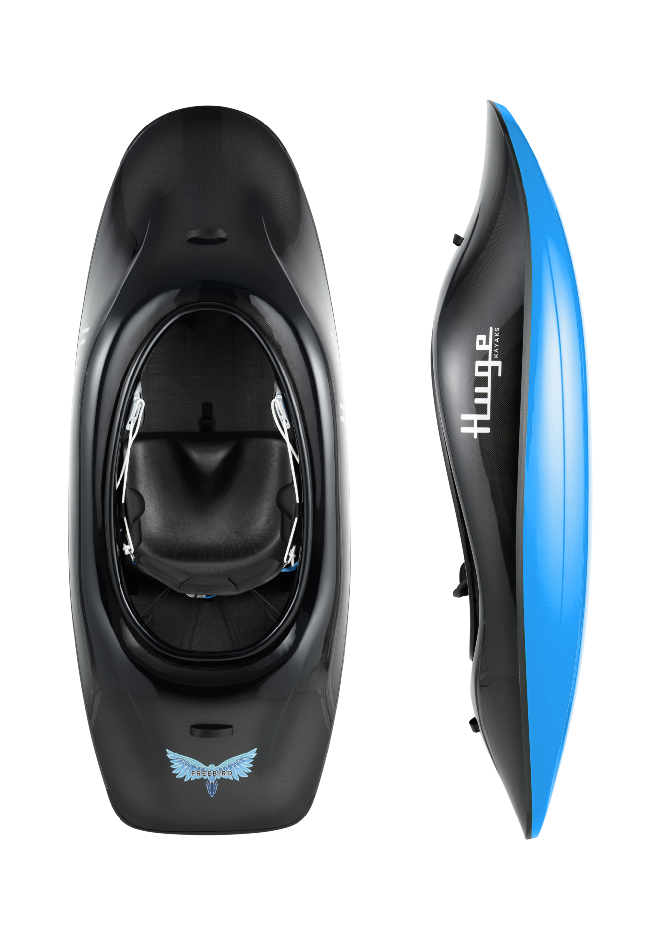 huge kayaks freebird blue background freestyle kayaking